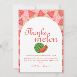 Invitación Una en Melón de Cumpleaños De Melón Gracias Tarjet
