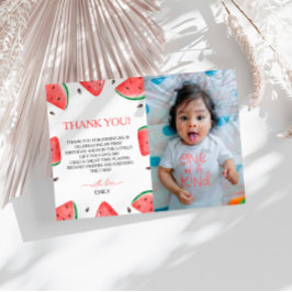 Invitación Una en Melón de Cumpleaños De Melón Gracias Tarjet