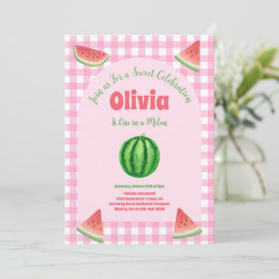 Invitación Una en un Cumpleaños de Verano de Niña Dulce de Sa