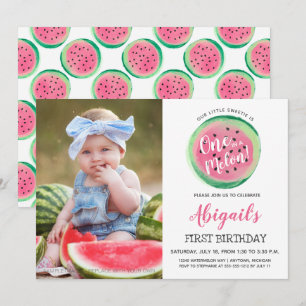 Invitación Una en un Melón Cumpleaños Personalizado Primera F