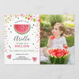 Invitación Una en una melón de cumpleaños
