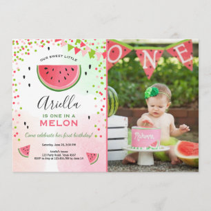 Invitación Una en una melón de cumpleaños