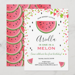 Invitación Una en una melón de cumpleaños