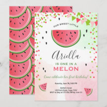 Una en una melón de cumpleaños