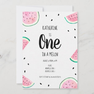 Invitación Una en una Sandía Cumpleaños Primero