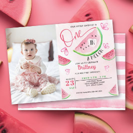 Invitación Una en una sandía de melón melón foto Cumpleaños