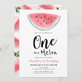 Invitación Una en una sandía de melón melón Melón Primer cump