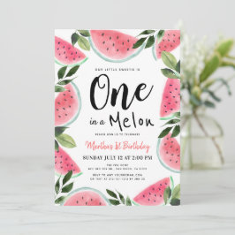 Invitación Una en una sandía de melón melón Melón Primer cump