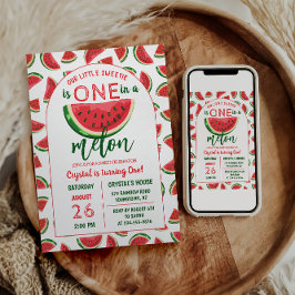 Invitación Una en una sandía Purpurina melón de Melón Primer