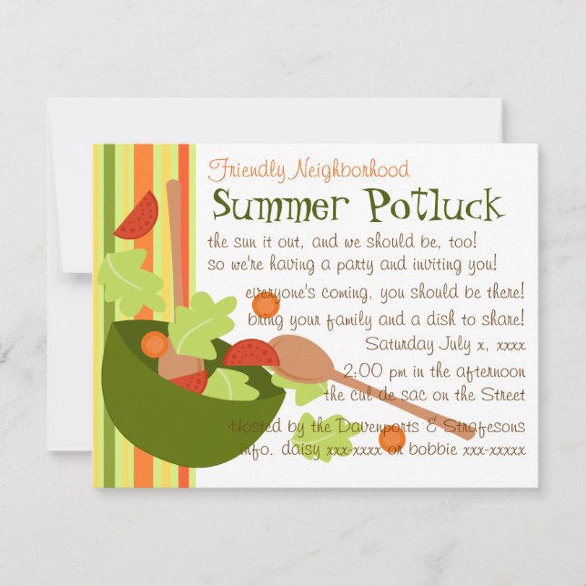 Invitación Una ensalada divertida y deliciosa (Anverso)