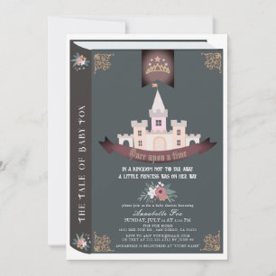 Invitación Una Érase Del Libro De Historias Negro Baby Shower