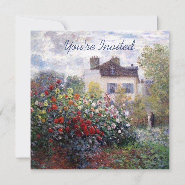 Invitación Una esquina del jardín con calentarse de la casa (Anverso)