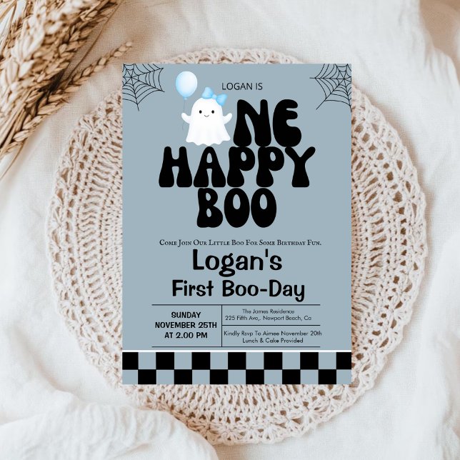 Invitación Una feliz fiesta de cumpleaños número uno de Boo F (Subido por el creador)