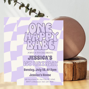 Invitación Una feliz niña 1er cumpleaños personalizado