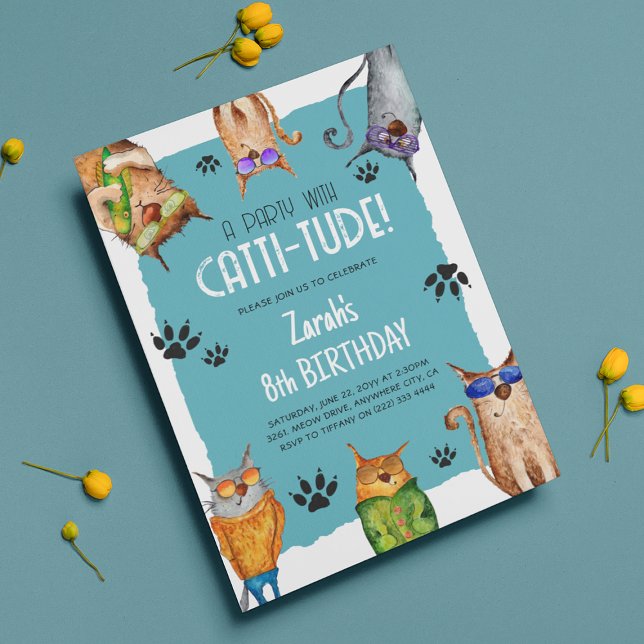 Invitación Una fiesta con Catti-Tud! Cumpleaños divertido par (Subido por el creador)