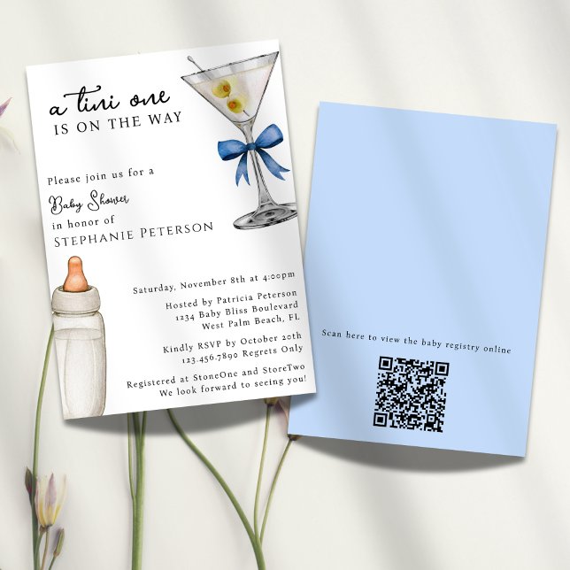 Invitación Una Fiesta de Bebé con Código QR Temático de Un Ma (Subido por el creador)