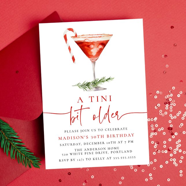 Invitación Una fiesta de cumpleaños con Candy Cane Martini pa (Subido por el creador)