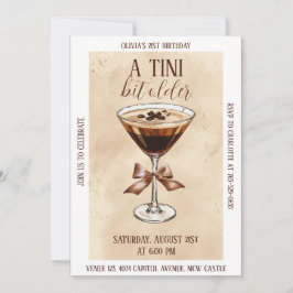 Invitación Una fiesta de cumpleaños con martini de espresso u