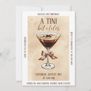Invitación Una fiesta de cumpleaños con martini de espresso u