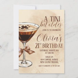 Invitación Una fiesta de cumpleaños con martini de espresso u