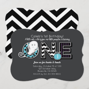 Invitación UNA Fiesta de Cumpleaños de Halloween Otoño 1er Tu