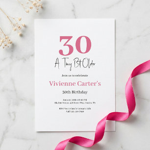 Invitación Una fiesta de cumpleaños número 30 rosa un poco má