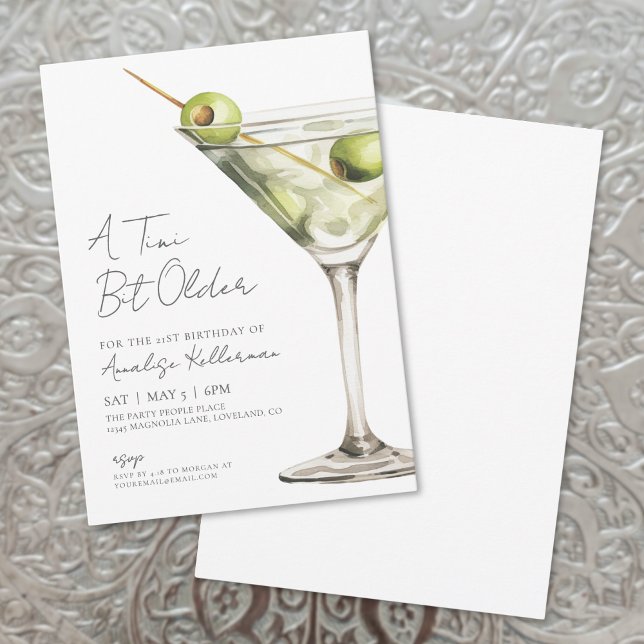Invitación Una Fiesta de Cumpleaños para un Adulto Un Poco Má (A Tini Bit Older Adult Birthday Party Invitation)