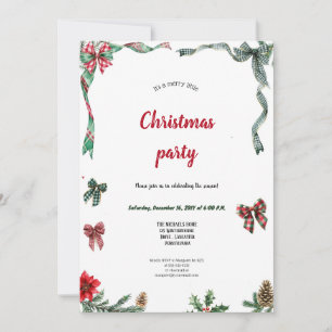 INVITACIÓN UNA FIESTA DE NAVIDAD MUY ELEGANTE EN VERDE Y ROJO