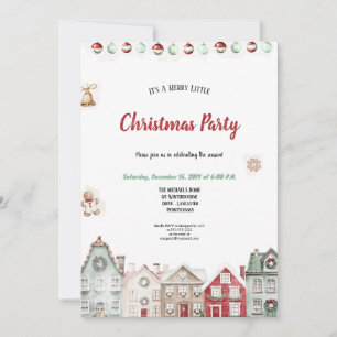 Invitación Una fiesta de Navidad muy linda de rojo y turquesa
