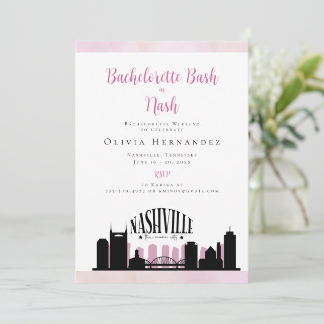 Invitación Una Fiesta de Soltera en Nash Bachlorette (Anverso de pie)