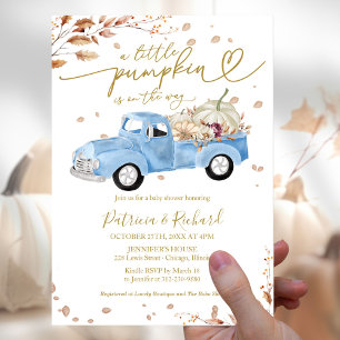 Invitación Una Fiesta para el Bebé: Un pequeño niño calabaza