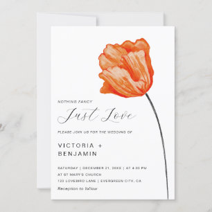 Invitación Una flor brillante ama solo quiere al Boda Minimal