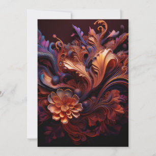 Invitación Una flor espacial de color rosado