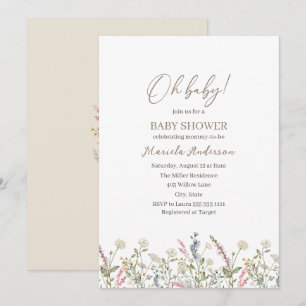 Invitación Una flor silvestre está en camino a Baby Shower