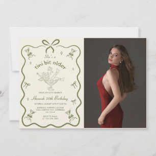 Invitación Una foto de cumpleaños con lazo de martini un poqu