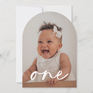Invitación Una foto del primer cumpleaños marcado