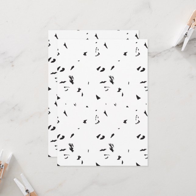 Invitación una foto en blanco y negro de una bandada de pájar (Anverso/Reverso In Situ)