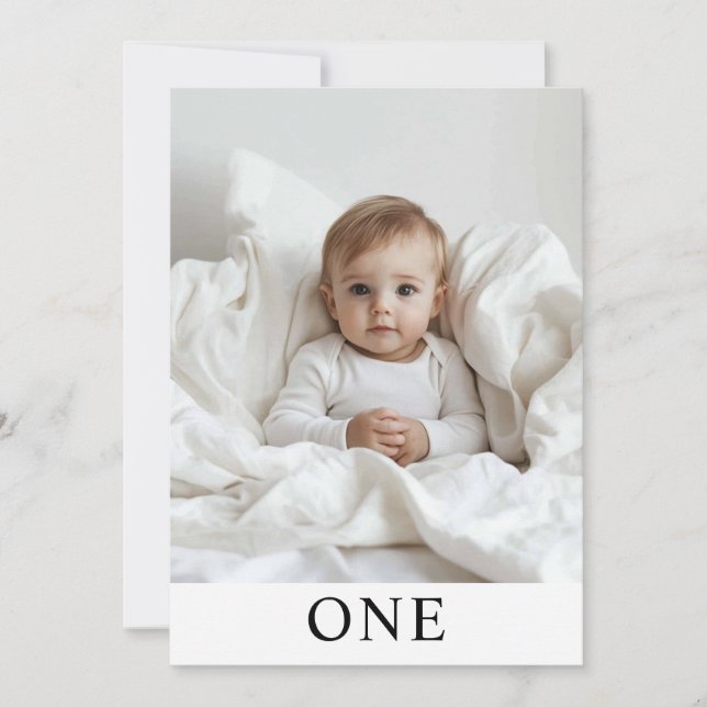 Invitación Una foto | Mi primer año | Personalizado (Anverso)