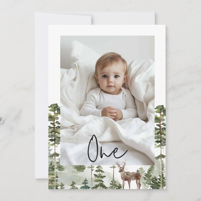 Invitación Una foto | Mi primer año | Personalizado (Anverso)