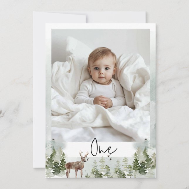 Invitación Una foto | Mi primer año | Personalizado (Anverso)