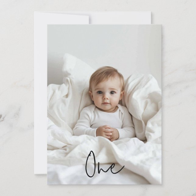 Invitación Una foto | Mi primer año | Personalizado (Anverso)