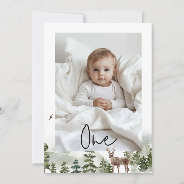 Invitación Una foto | Mi primer año | Personalizado (Anverso)