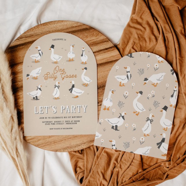 Invitación Una Goose Silly | 1.ᵉʳ Fiesta de cumpleaños (Subido por el creador)