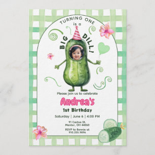 Invitación Una Gran Foto de Cumpleaños de Pepino en Vinagre R