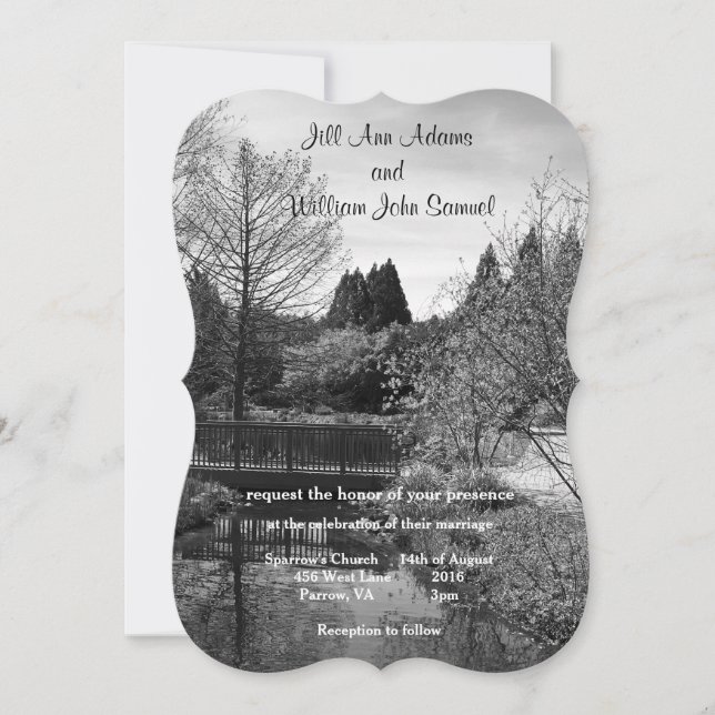 Invitación Una hermosa escena lacustre para un boda (Anverso)