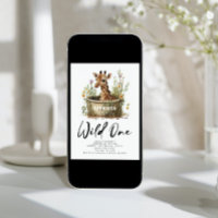 Una jirafa salvaje un lindo animal de cumpleaños