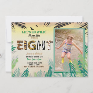 Invitación Una jungla 8 cumpleaños 8 Safari ZOO Foto