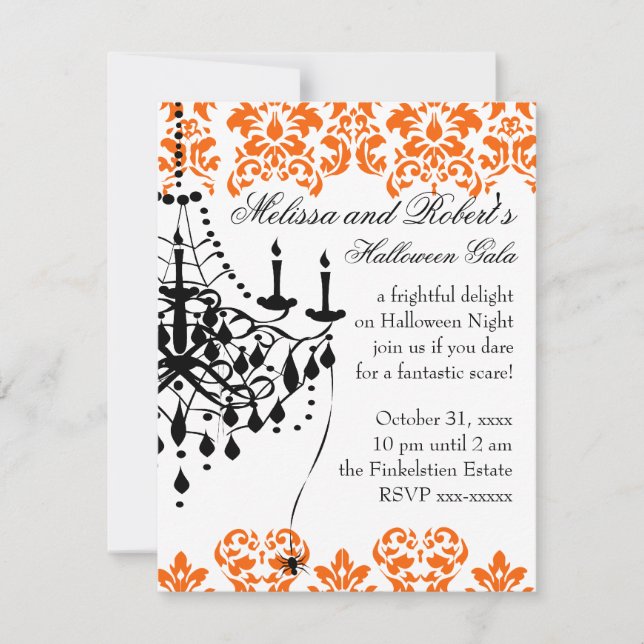 Invitación Una lámpara de araña espeluznante y elegante (Anverso)