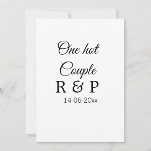 Invitación Una letra inicial de nombre de pareja caliente tex