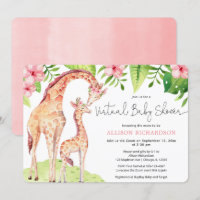Una linda jirafa safari virtual de Baby Shower